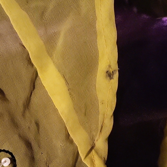 Boho maxi wrap skirt beaded and embroidered silk yellow and pink - Picture 9 of 10